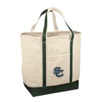 Heavyweight Canvas Tote - Natural/Forest Green